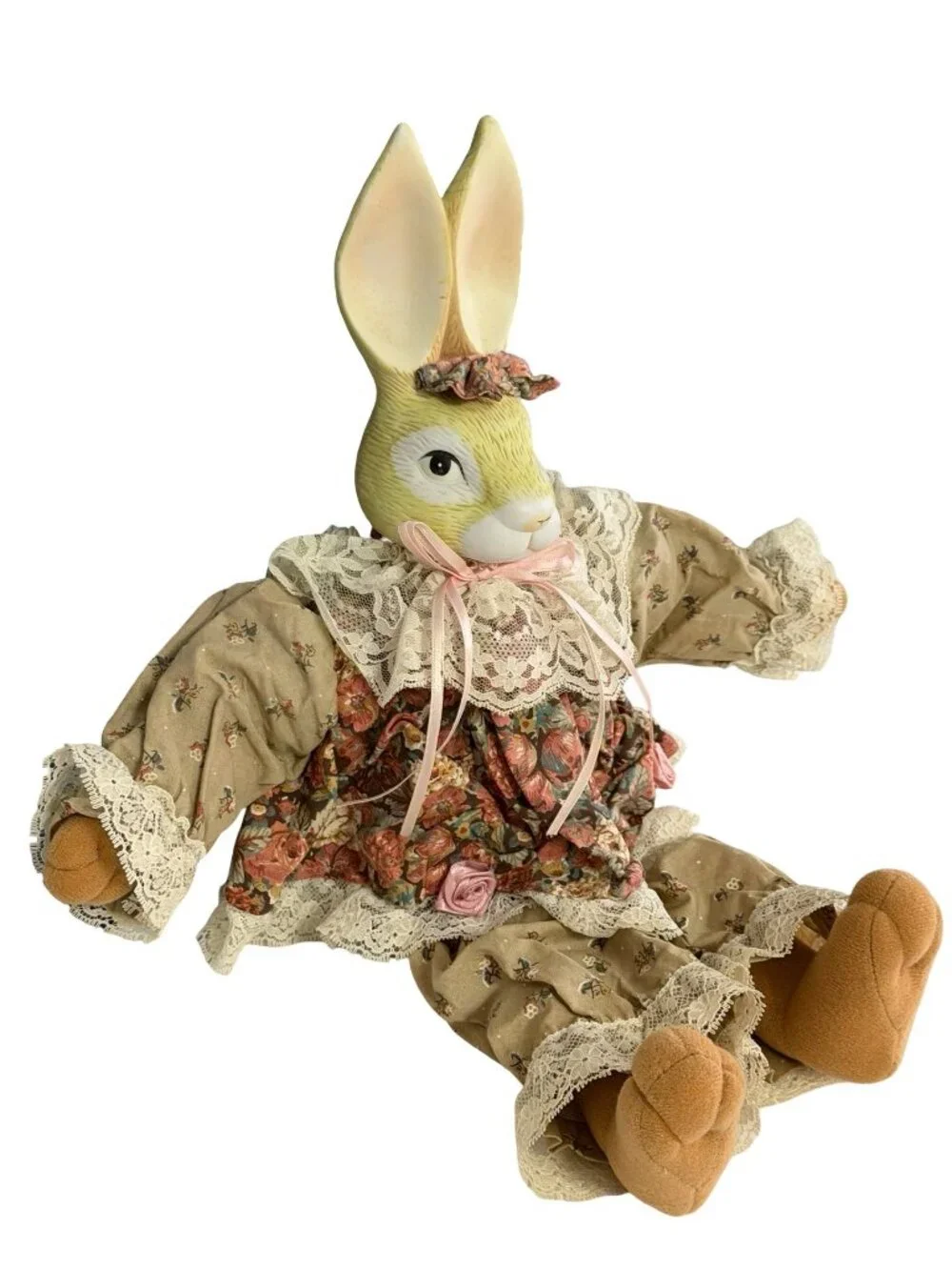 House of Lloyd Wendy Wabbit Bunny Rabbit Plush Doll Lace Floral Victorian Easter